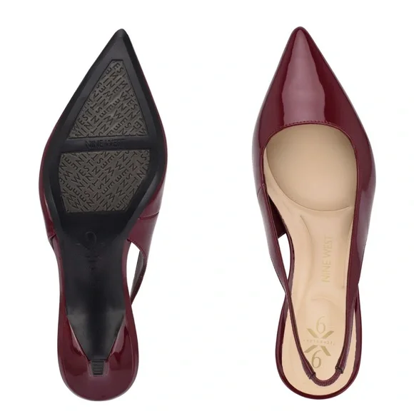 Nine West NWOT Kately 9x9 Slingback Pumps
PLUM PATENT Size  7.5 - Picture 5 of 10